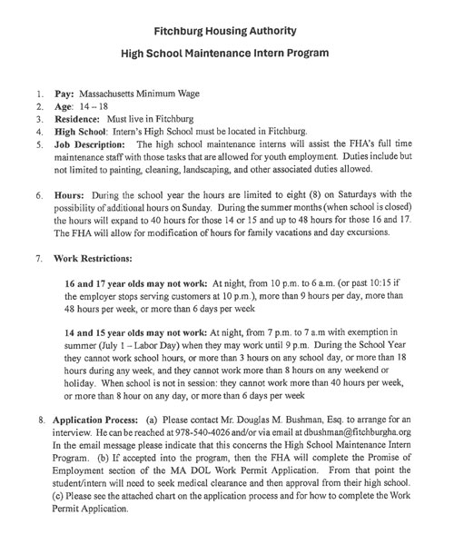 High School Intern Summer Program