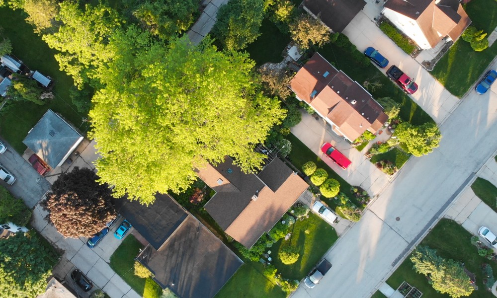 Aerial View of a neighborhood